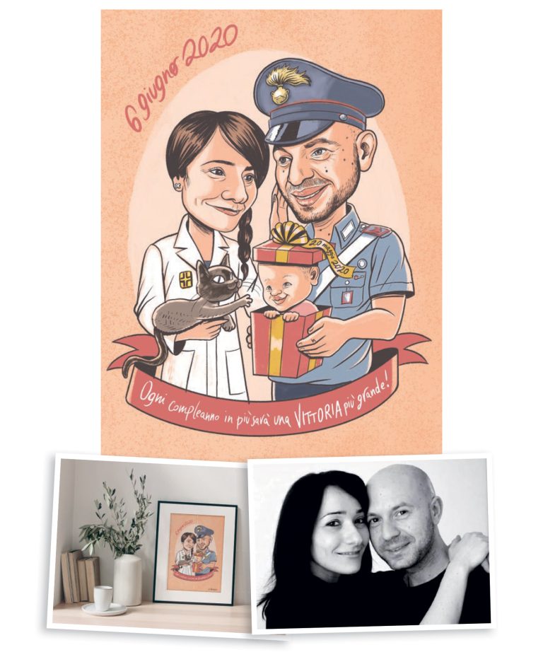 vitamynacaricaturista.com - En color - Caricatura familia Vittoria