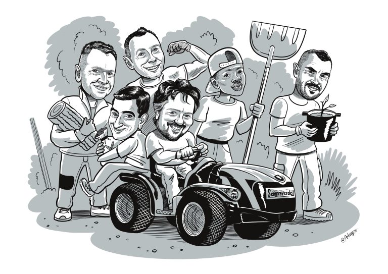 vitamynacaricaturista.com - Blanco y negro - caricatura grupo scaled